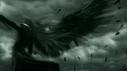 Sephiroth02-620x.jpg (20 KB) Sephiroth (Final Fantasy VII: Advent Children) is able to manifest a single wing for flight, thus his title "One Winged Angel".