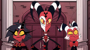 Blitzo, Moxxie and Millie (Helluva Boss) are all imps, the lowest rank of demon in the Hazbin Hotel universe.