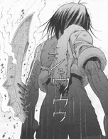 ...summons her Damascus Blade from her Imaginos body...