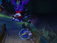 Sly Cooper performing a rolling technique.