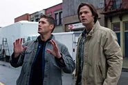 Through magic cast by the angel Balthazar, Sam and Dean Winchester (Supernatural) arrived in the real world, in which their lives and world is simply a TV show.