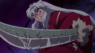 After breaking the yōkai sword Dakki, Inuyasha's (InuYasha) Tessaiga became the Dragon-Scaled Tessaiga, which allows him to drain demonic energy with each slash.