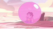 Steven using his energy bubble from his gem (Steven Universe series by Rebecca Sugar - Cartoon Network)