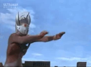 Ultraman Taro (Ultraman) fires Arrow Beams...