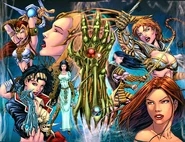 Witchblade.jpg (100 KB) The Witchblade (Witchblade) is the product of the union of The Darkness and Angelus born with light and dark powers to forever maintain the balance between them.