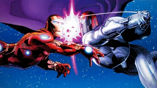 Magneto-punches-iron-man-in-his-own-suit-of-armor