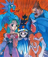 Anita (Darkstalkers) possesses vast, if ill defined, psionic power which puts her on par with both cosmic beings and upper tier demonic entities.