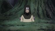 Orochimaru (Naruto) merging with solid structures such as trees and ground to move swiftly or hide.