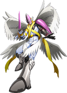 MagnaAngemon (Digimon) can use its Eight wings to fly.