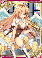 Israfil (Valkyrie Crusade) is the angel who will bring the end of the world.