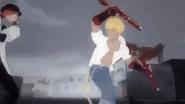 Roman Torchwick vs Sun (RWBY).gif (7.85 MB) ...parry every shotgun blast at point-blank from Sun Wukong...