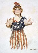 Columbia (American Folklore) is considered to be the female personification of the United States of America, being Uncle Sam's female counterpart.