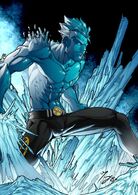Because of the absence of heat around him, Bobby Drake/Iceman (Marvel Comics/X-Men) see beings due to the heat signature that others give off.