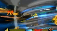 Using the Shin Tatsumaki Senpukyaku, Ryu (Street Fighter) spins at such speeds that he creates a destructive tornado.