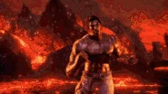 Critical Strike by Kazuya Mishima.gif (4.11 MB) Kazuya Mishima (Tekken) deals a critical blow directly to Heihachi's chest, stopping his heart and killing him.