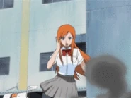 Orihime Inoue (Bleach) casting Koten Zanshun to cut enemies.