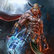 Thor (Norse Mythology); the most widely celebatred Scandinavian hero god.