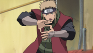 Inoichi Yamanaka (Naruto) uses the Mind Body Disturbance Technique to sends his chakra into the subject's nervous system, gaining complete control of the target's body and mind.