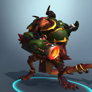 Drogoz (Paladins) Has the ability to produce slamming spittle to attack.