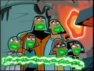 Dark Danny (Danny Phantom) binds his former loved ones and teacher with ectoplasm.