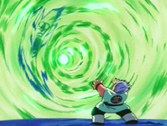 Mutaito (Dragon Ball) using the Evil Sealing Wave to seal King Piccolo into an electrical rice cooker at the cost of his own life.