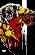Sabretooth (Marvel Comics) gained enhanced strength from his son, Graydon Creed and Adamantium claws from the Weapon X Program.