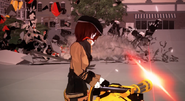 Coco Adel's (RWBY) Semblance, Hype, allows her to enhance the effects and power of Dust-based weapons, such as her minigun's bullets, using her Aura.