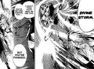 Kōji (Code:Breaker) using Divine Storm to send a vacuum storm that slices everything in his path.