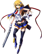 Noel Vermillion's (BlazBlue) Arcus Diabolus: Bolverk causes a dimensional collapse of a point in line with the barrels, bypassing walls and defense.