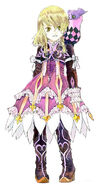 Elize Lutus (Tales of Xillia) is able to access high-level spirit artes and magic using her booster, Teepo.