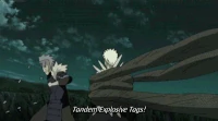 Tobirama Senju (Naruto) locking Obito into an endless cycle of chain explosions.