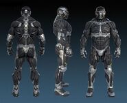 The CryNet Nanosuit 2 (Crysis) is fully symbiotic with its wearer, feeding on their organs as fuel to keep them alive as said organs fail. It is capable of evolving and rendering itself stronger and faster than its newer versions with new abilities like hacking.