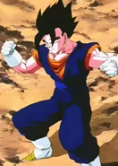 Vegito.png (439 KB) Vegito (Dragon Ball Z) is the fusion of Son Goku and Vegeta via the Potora earrings, which normally has the stronger one as the dominant personality, though because the two are equal, they essentially formed a new mind.