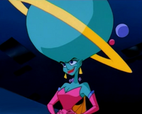 Due to her abnormally large head, Gravitina (Buzz Lightyear) can control gravity, even to the point of causing sunquakes and asteroid attacks upon celestial bodies. She can use gravity to make her enemies levitate in any direction she desires. She can also use this ability to manipulate her own personal gravitational field, allowing her to levitate and presumably reduce the weight of her large head.