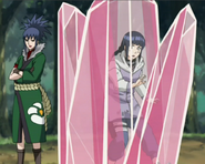 Guren (Naruto) traps Hinata in a "Jade Crystal Prison".