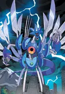 ...and Master Overlord achieved through powering up with the combined power of Sonic and Shadow's bio-data, as well as the Master Emerald.