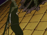 Sarutobi Hiruzen (Naruto) wielding Monkey King Enma's Adamantine Noyoi staff form.