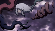 Magatsuhi (InuYasha) controlling his regeneration by controlling the bits of yōkai flesh of his body, allowing him to tear off any parts that could infect him.