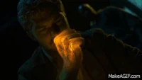 Iron Fist Super Punch.gif (1.05 MB) Danny Rand/Iron Fist (Marvel Cinematic Universe) uses chi infused punch to send Luke Cage flying.
