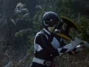 Gou/Mammoth Ranger (Kyoryu Sentai Zyuranger)/Zack Taylor/The Black Ranger (Mighty Morphin Power Rangers) with his Mothbreaker/Power Axe.