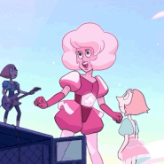 Pink Diamond (Steven Universe) transformed into Rose Quartz.
