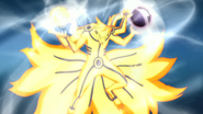 While in Six Paths Sage Mode, Naruto can channel the Six Paths Chakra into his Tailed Beast Mode and Wind Release: Ultra-Big Ball Rasenshuriken to create his powerful Six Paths: Ultra-Big Ball Rasenshuriken.