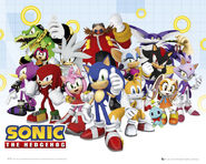 Sonic the Hedgehog (Sonic the Hedgehog) with his friends and allies.