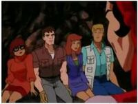 The Four (Scooby-Doo on Zombie Island) are paralyzed by Lena's voodoo magic.