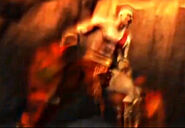 ...Kratos augments Thera's Bane through his rage at Thanatos for killing his brother...