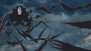 Karasu (One Piece) ate the Susu Susu no Mi that allows him to turn into a murder of crows.
