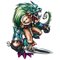 Aztec (Digimon) is the ceremonial knife of Merukimon of the Olympus XII, able to slice through space and summon apparitions from another world.