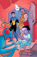 Viltrumites, such as Nolan Grayson, (Image Comics) have genetics that can override the genetics of whoever they reproduce with, be it closer to themselves as humans (Mark) or farther as thraxans (Oliver).