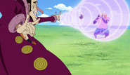 Foxy (One Piece) using his Noro Noro Beam to slow down anything it hits for 30 seconds.