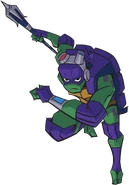 Donatello (Rise of the Teenage Mutant Ninja Turtles) wields a hi-tech bo staff that can transform into other weapons...